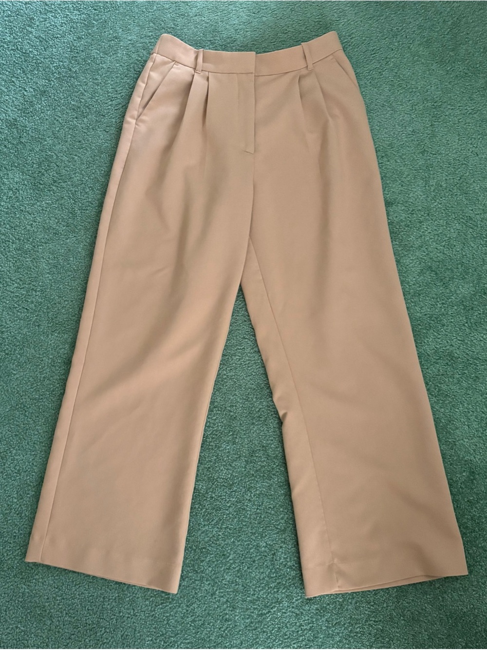 Abercrombie & Fitch Curve Love Wide Leg Pants in Camel Tan size 12/31